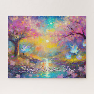 Cherry Blossom Sunrise Mother's Day Stream Jigsaw Puzzle