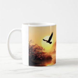 Cherry Blossom Sunset Eagle Coffee Mug