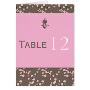 Cherry Blossom Table Number Card