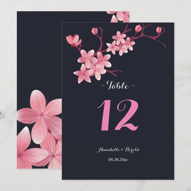 Cherry Blossom   table wedding Invitation (Front/Back)