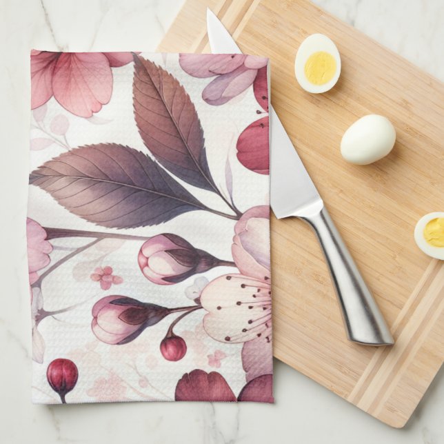 Cherry Blossom Tea Towel (Quarter Fold)