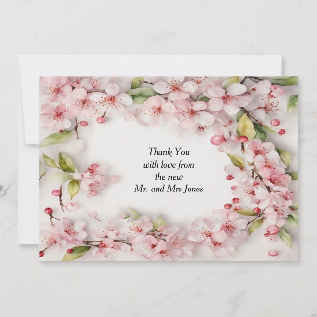 Cherry Blossom Thank You Card (Front)