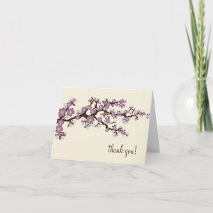 Cherry Blossom Thank You Card w/ Photo (lavender)