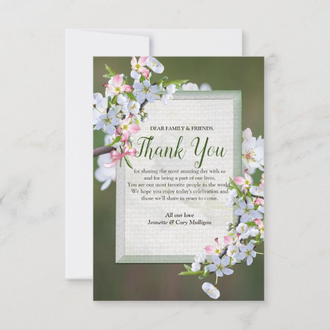 Cherry Blossom Thank You Cards (Front)