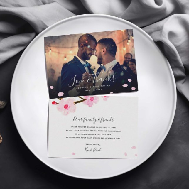 Cherry Blossom Thank You Photo Card (Creator Uploaded)