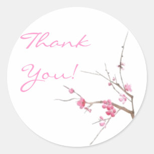 Cherry Blossom Thank You Sticker