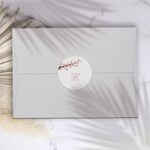 Cherry Blossom Themed Wedding Classic Round Sticker