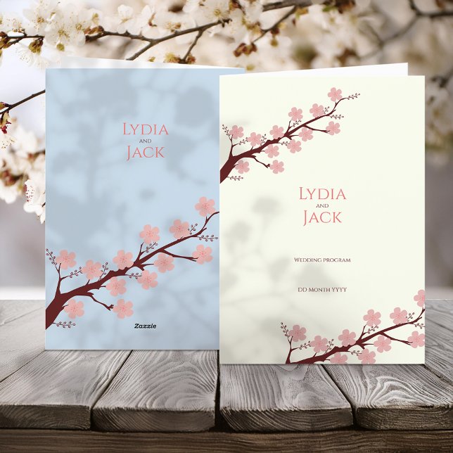 Cherry Blossom Themed Wedding Program (Creator Uploaded)