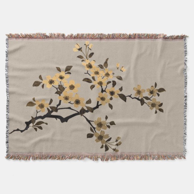Cherry Blossom Throw Blanket (Front)