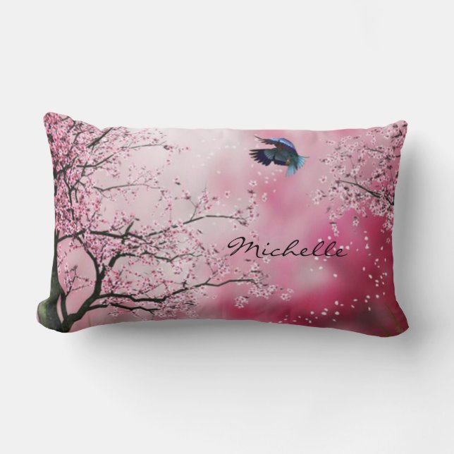 Cherry Blossom Throw Pillow (Front)