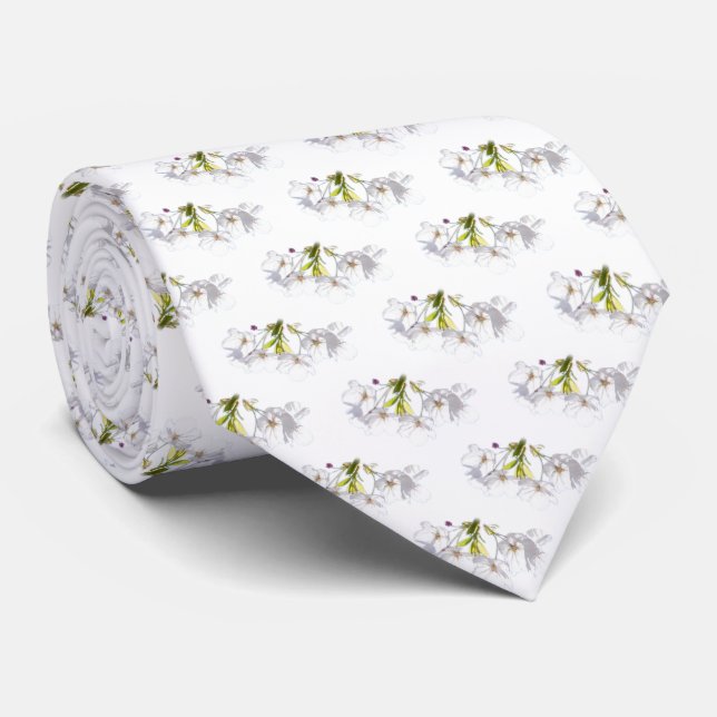 Cherry Blossom Tie Spring Blossoms Lucky Necktie (Rolled)