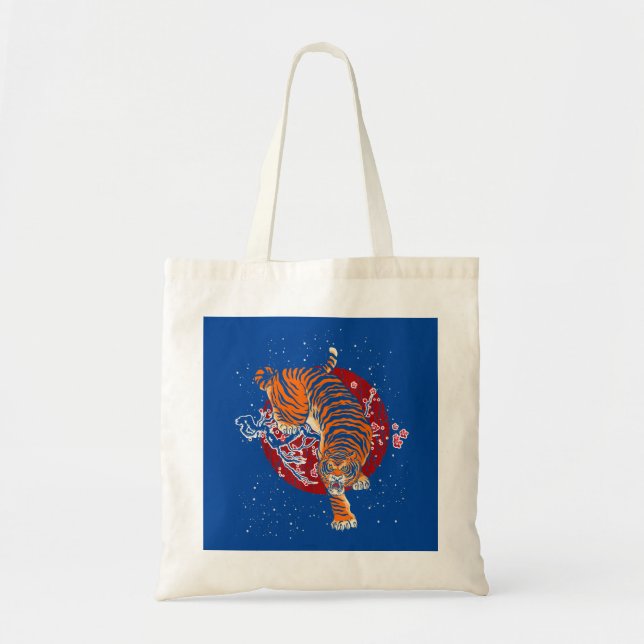 Cherry Blossom Tiger Tote Bag (Front)