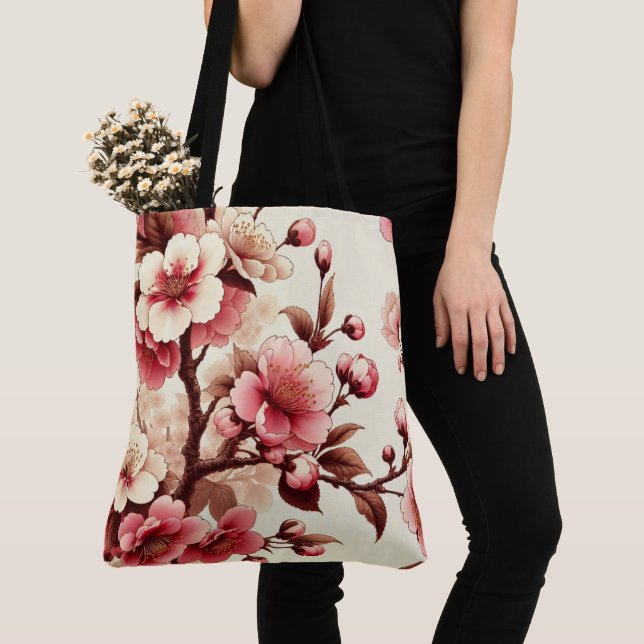 Cherry Blossom Tote Bag (Close Up)