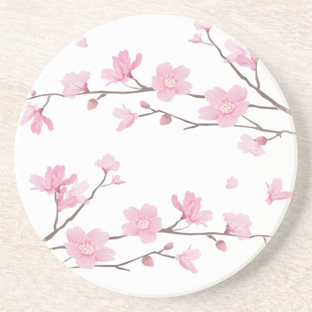 Cherry Blossom - Transparent-Background Coaster (Front)