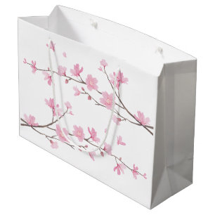 Cherry Blossom - Transparent Background Large Gift Bag