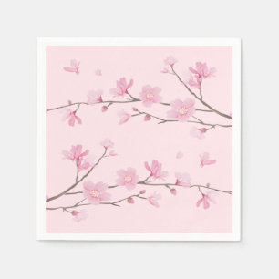 Cherry Blossom - Transparent Background Napkin