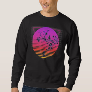 Cherry Blossom Tree Art Japanese Retro Vaporwave 8 Sweatshirt