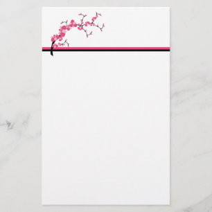 Cherry Blossom Tree Branch Stationery Design 4