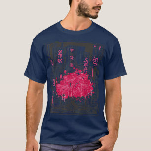 Cherry Blossom Tree City Sakura Anime Graphic Art  T-Shirt