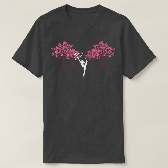 Cherry Blossom Tree Gymnastics Sport Sakura Acroba T-Shirt (Design Front)
