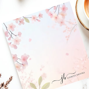 Cherry Blossom Tree Japanese Floral Personalised Notepad