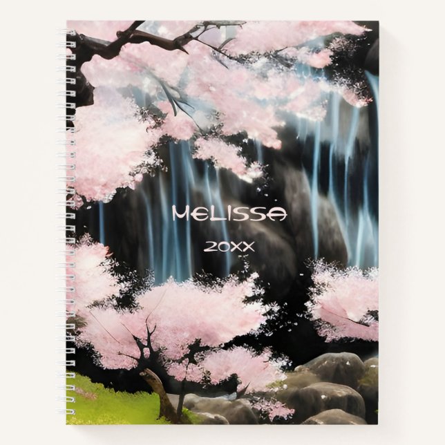 Cherry Blossom Tree Japanese Landscape Notebook (Front)