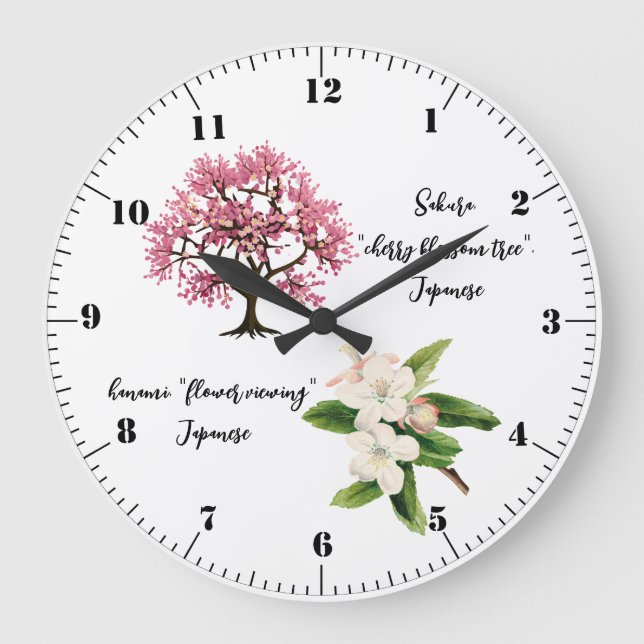 Cherry Blossom Tree  Large Clock (Front)