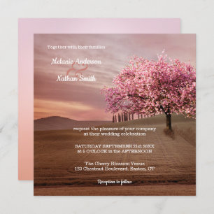 Cherry Blossom Tree Orchard Wedding Invitation