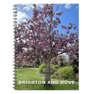 Cherry Blossom Tree Park in Brighton Spring time Notebook