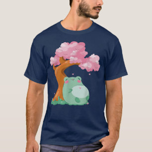 Cherry Blossom Tree Sakura Cute Frog Kawaii Japane T-Shirt