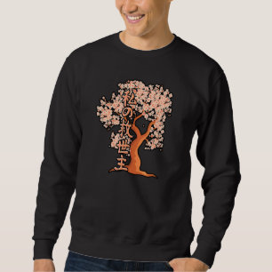 Cherry Blossom Tree Sakura  Paint Teaching Educati Sweatshirt