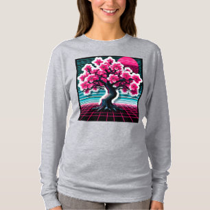 Cherry Blossom Tree Synthwave 803 T-Shirt