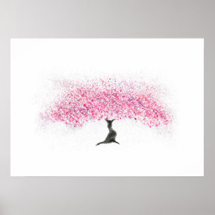 Cherry Blossom Tree Watercolor Poster