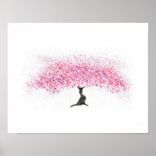 Cherry Blossom Tree Watercolor Poster