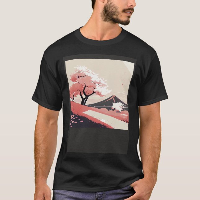 Cherry Blossom trees pink shades of countryside hi T-Shirt (Front)