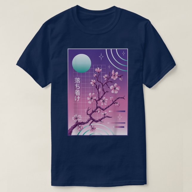 Cherry Blossom Vaporwave Sakura 80s 90s Japanese A T-Shirt (Design Front)