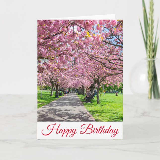 Cherry blossom view birthday card (Front)