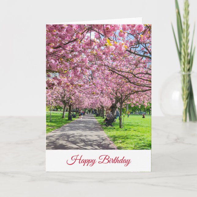 Cherry blossom view birthday card (Front)