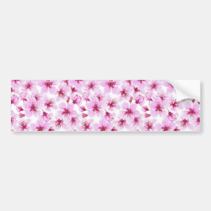 Cherry blossom watercolor bumper sticker