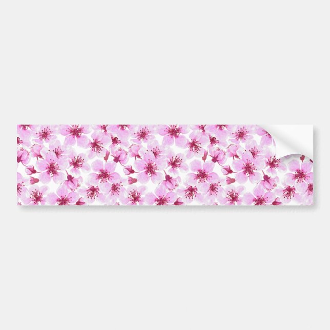 Cherry blossom watercolor bumper sticker (Front)