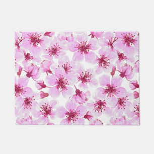 Cherry blossom watercolor doormat