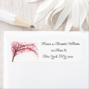 Cherry blossom Watercolor Pink Return Address Label