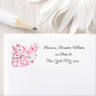 Cherry blossom Watercolor Pink Return Address  Label