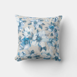 Cherry Blossom Watercolor: Seamless Apple Tree Pat Cushion