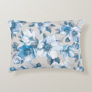 Cherry Blossom Watercolor: Seamless Apple Tree Pat Decorative Cushion
