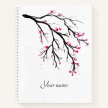 Cherry blossom watercolor Spiral Notebook