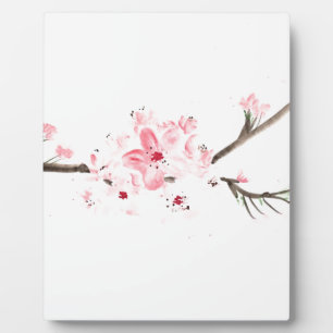 Cherry blossom watercolour plaque