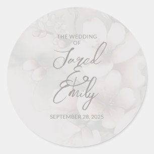Cherry Blossom Wedding Classic Round Sticker