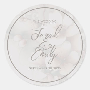 Cherry Blossom Wedding Classic Round Sticker