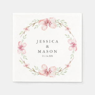 Cherry Blossom Wedding Cocktail Napkins